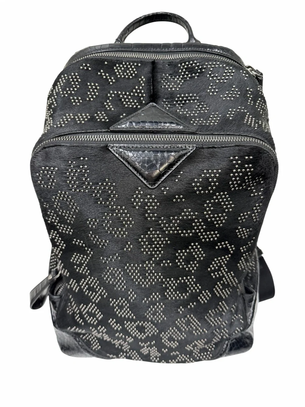 Rare MCM Black Duke Odeon Large Backpack with Gunmetal Hardware